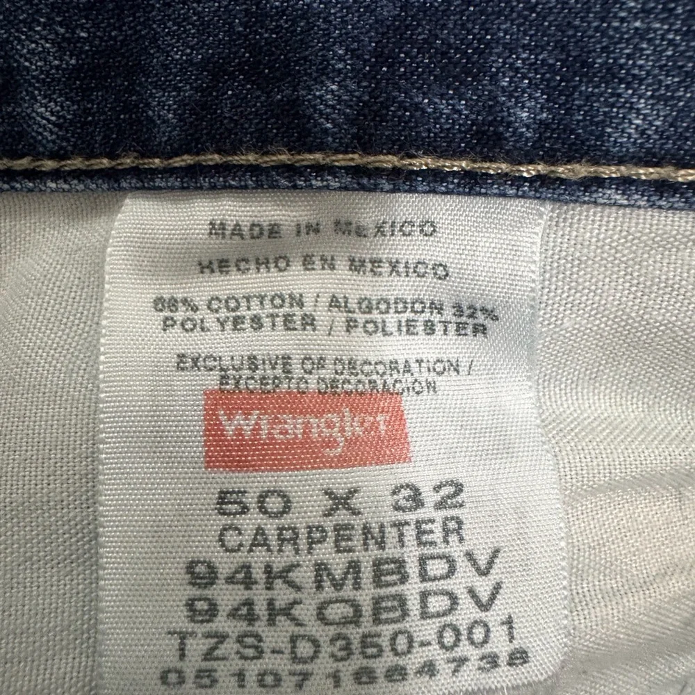 Wrangler Men's Carpenter Denim Jeans 50x32 - Picture 4 of 6